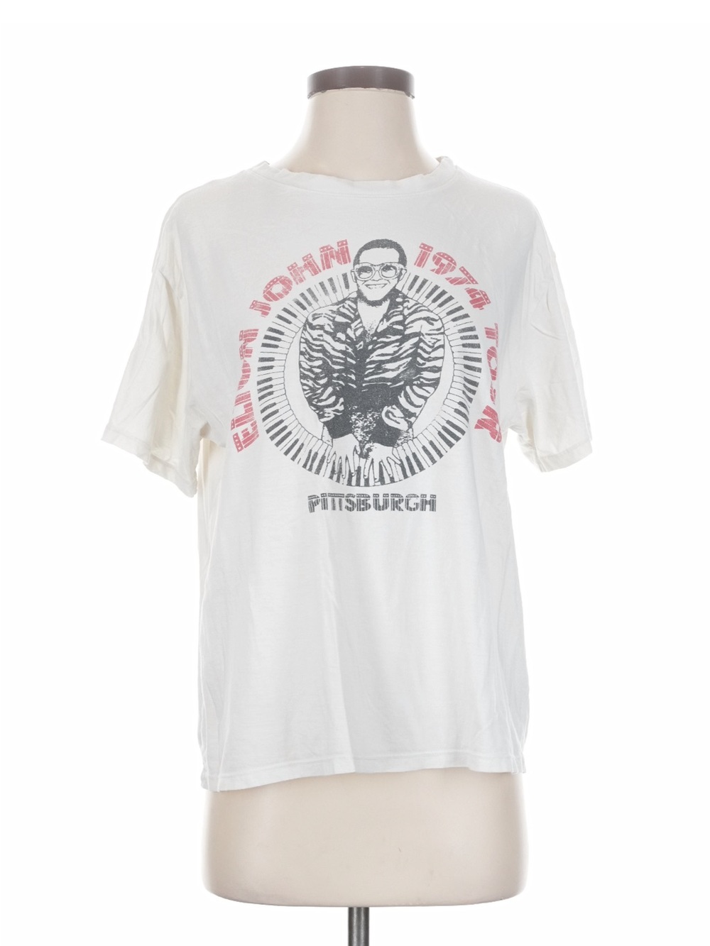 Daydreamer LA Elton John 1974 Tour Pittsburgh Graphic Tee White Size S